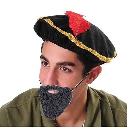 Medieval Hat with Beard for Minstrel Costume | Medieval Renaissance Hat Accessories for Renaissance Costume | Degpum Me