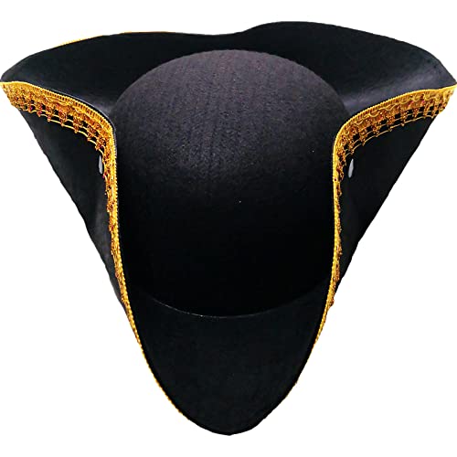 CiviLight Colonial Tricorn Hat for Men during Masquerade Party and Halloween | CiviLight Colonial Tricorn Hat as Captai