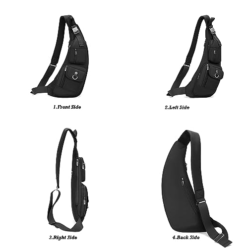 NICGID Black Sling Bag for Men and Women Casual Daypack | NICGID Chest Shoulder Backpack Crossbody Bags Black 014 | NIC