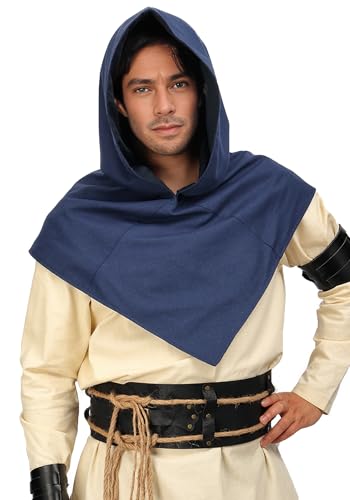 Medieval Cowl Hat Linen Pointed Hem Hooded Cloak Cape with Lining for Halloween Cosplay | PROCOS Halloween Cosplay Line