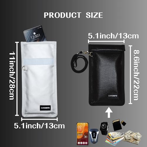 Faraday Bags for Phones Anti-Theft Signal Blocker for Car Keys 2 Packs