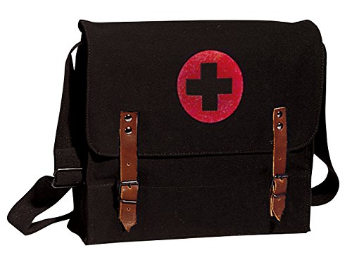 Rothco Red Medics Cross Messenger Shoulder Bag for Men, Casual Wear, Multiple Compartment Storage, Adjustable Strap, Fi