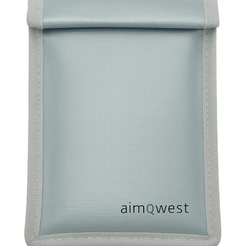 Faraday Bag for Phones – EMP & RFID Blocking, Fireproof & Waterproof, Military-Grade Protection (8"x5" Silver Gray) Fa