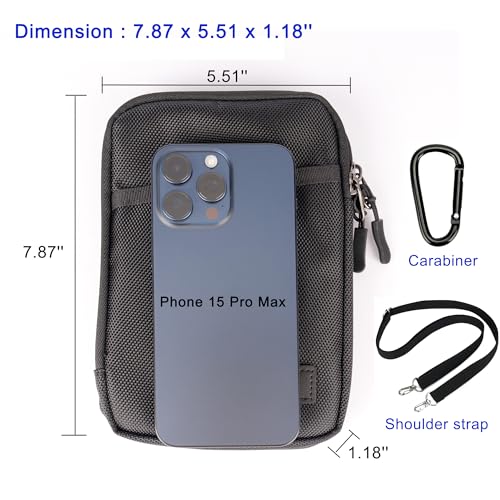 KIWIFOTOS Travel Cell Phone Pouch Belt Pouch for iPhone 16 15 14 Pro Max KIWIFotos Dual Phone Holster Crossbody Bag for