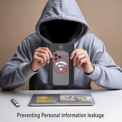 Faraday Bags for Phones 2-Pack Anti-Theft Tracking Fireproof Waterproof Protection Mobile Phones Credit Cards (2 Pack, 5