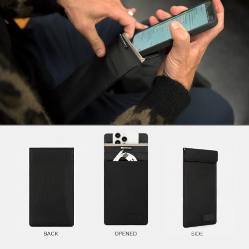 Silent Pocket SLNT Faraday Bag Smartphone Sleeve Weatherproof Nylon for iPhone Samsung Galaxy Most Phones - Privacy Sign