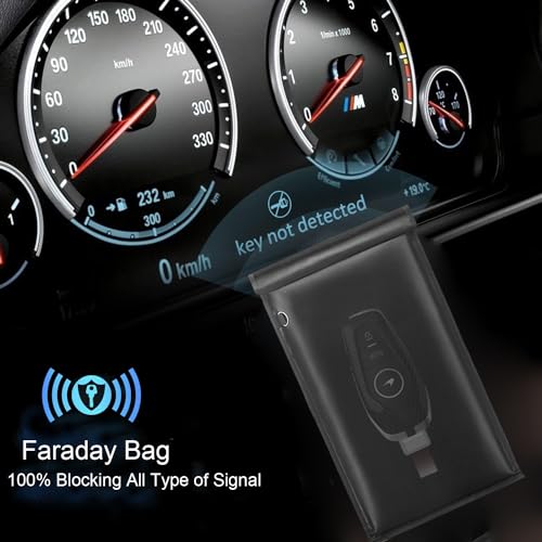 Faraday Bag for Phone & Key Fob, Fireproof & Waterproof EMP Proof Signal Jammer (2 Pack) | Faraday Pouch for Key Fob &