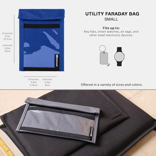 Silent Pocket SLNT Quick Access Key Fob Faraday Bag for Travelers & Privacy Enthusiasts - Weatherproof Signal Blocking,