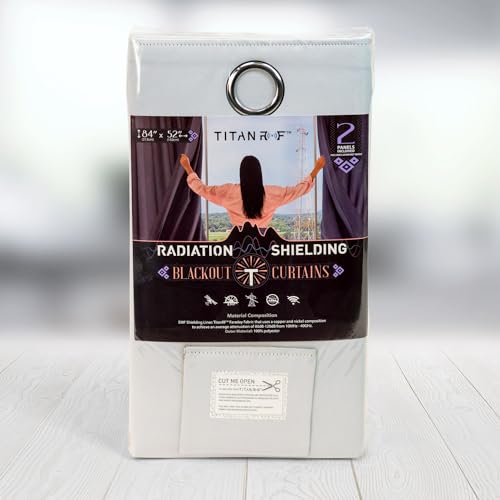 Mission Darkness TitanRF Radiation Shielding Blackout Curtains for EMF Protection in the Home, Ideal for Bedroom Use, Ef