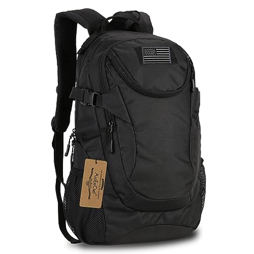 ArcEnCiel Motorcycle Backpack Tactical Military Bag for Outdoor Hiking Camping Trekking - Durable Rain Cover+Patch Inclu