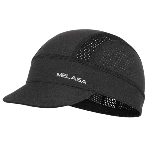 MELASA Cooling Skull Cap Helmet Liner with Sun Visor for Men and Women Running Cycling Sun Protection