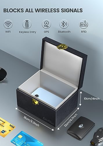 Samfolk Faraday Box for Car Keys with Signal Blocking Bags - Keyless Entry Car Key Safe Protector | Samfolk Faraday Bag