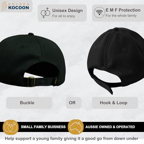 Golden Kocoon E.M.F Cap Hat - Bamboo Faraday Fabric Liner - For Cell Towers, Bluetooth, Smart Meters & WiFi - Protects A