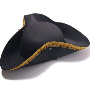 CiviLight Colonial Tricorn Hat for Men during Masquerade Party and Halloween | CiviLight Colonial Tricorn Hat as Captai
