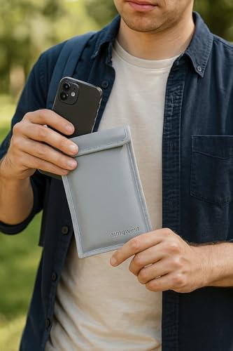 Faraday Bag for Phones – EMP & RFID Blocking, Fireproof & Waterproof, Military-Grade Protection (8"x5" Silver Gray) Fa