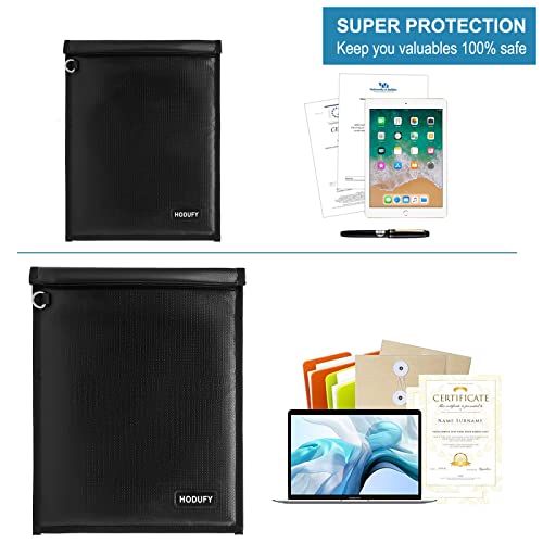 Faraday Bag for Laptops & Tablets, Fireproof & Waterproof Key Fob Signal Blocker - 2 Pack - Black Faraday Key Fob Protec