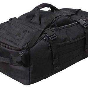 Rothco black 3 in 1 convertible mission bag for military outdoor use | Rothco black 3 in 1 convertible mission bag with
