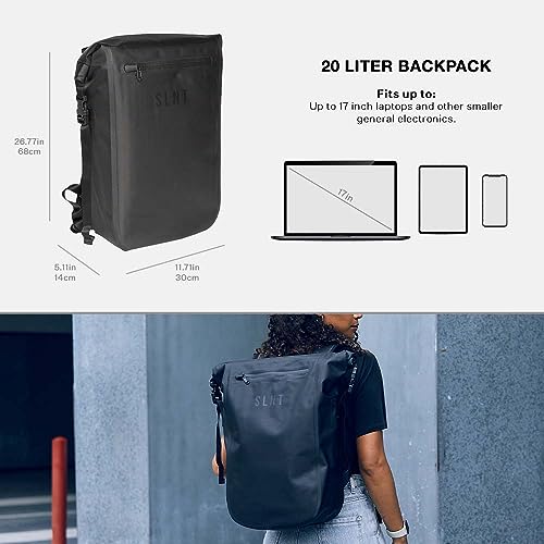 Silent Pocket SLNT Faraday Waterproof Backpack for Hiking and Travel Protects Against Identity Theft - Blocks RFID, WiFi