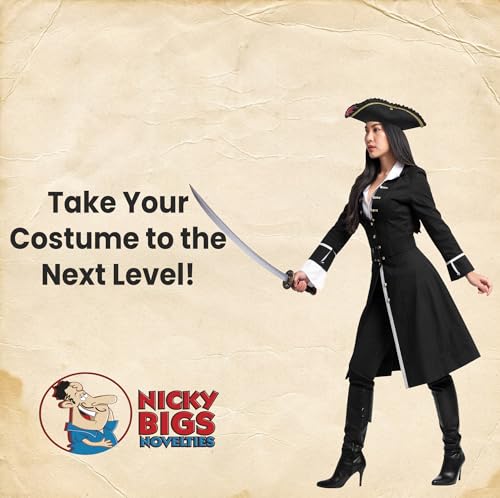 Nicky Bigs Novelties Adult Deluxe Black Tricorn Pirate Hat for Costumes and Accessories | Nicky Bigs Novelties Adult Bl