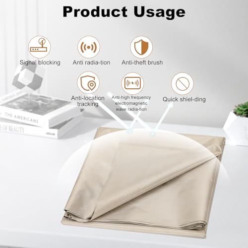 Faraday Fabric with Blockable RF Signals for Signal Blockage Suitable for Cell Phones, Computers, and Electronics - 43"