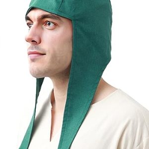 Medieval Coif Cap Linen Hats Bonnet with Ear Flaps for Cosplay and Victorian Costumes | Victorian Peasant Medieval Coif