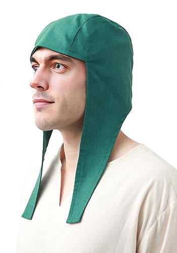 Medieval Coif Cap Linen Hats Bonnet with Ear Flaps for Cosplay and Victorian Costumes | Victorian Peasant Medieval Coif
