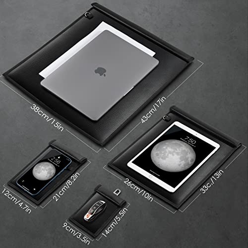 Large 4 Pack Faraday Bags for Laptops & Tablets & Phones & Car Keys | RFID Signal Blocker EMP Bag 4 Pack Large for Go D