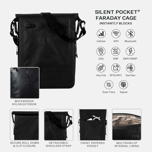 Silent Pocket SLNT Military-Grade 420D Waterproof Laptop Bag Protects from Water & Hacking (6 Liter) Silent Pocket SLN