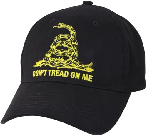 Rothco Don't Tread On Me Low Profile Cap - Black | Military Style | Mens Hat | Outdoor Wear | Comfortable Fit | One Size