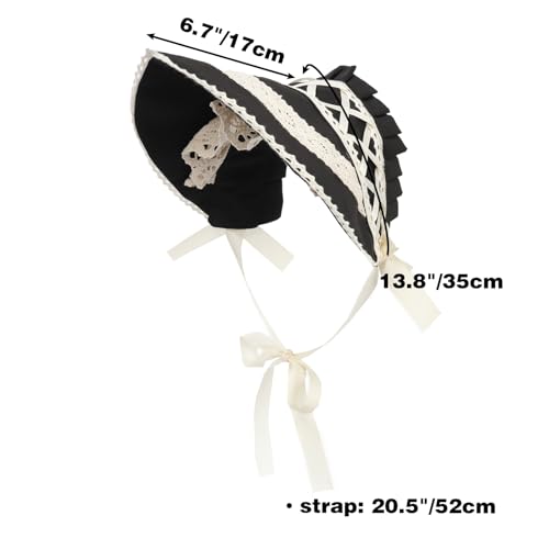 FURPHI Victorian Bonnet Colonial Hat with Lace for Women Sun Protection | FURPHI Colonial Hat with Lace Tea Party Costu