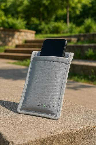 Faraday Bag for Phones – EMP & RFID Blocking, Fireproof & Waterproof, Military-Grade Protection (8"x5" Silver Gray) Fa