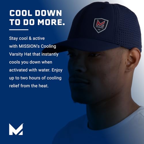 Mission Cooling Flex Varsity Hat - Unisex - Lightweight & Stretch Fit - Cools Up to 2 Hours - UPF 50 Protection