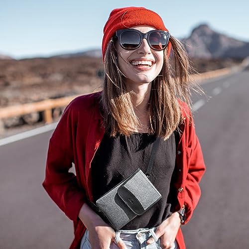 KIWIFOTOS Travel Phone Pouch for iPhone 16 15 14 Pro Max with Shoulder Strap and Neck Lanyard