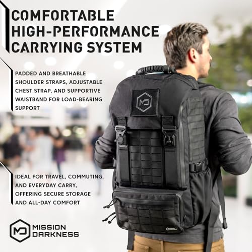 Mission Darkness Odin Guard Faraday Backpack for Military-Grade RF Shielding and Travel Protection // Detachable Valkyri