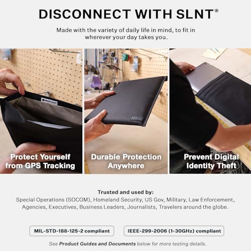 Signal Blocking Faraday Bag for Laptop Protection, Instant Security and Safe Information, 17 Inch | Weatherproof Silent