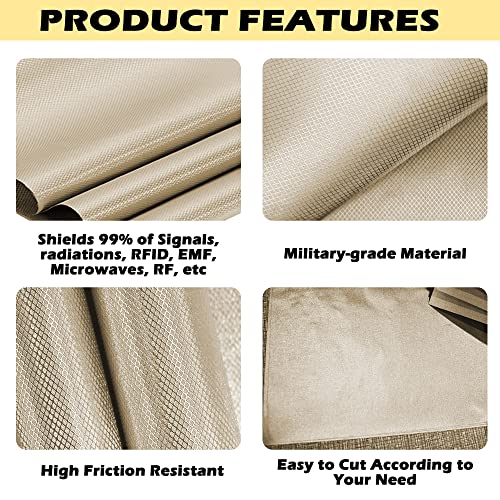 Royxen Faraday Fabric 108" L x 43" W Protection Emf Shielding Cloth for WiFi and GPS