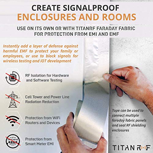 Mission Darkness TitanRF Faraday Tape - High-Shielding Conductive Adhesive 10in W x 10ft L, Ideal for Connecting TitanRF