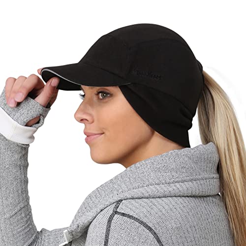 TrailHeads Fleece Reflective Winter Hat for Women Workouts