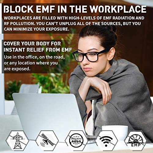 Mission Darkness TitanRF Radiation Shielding Throw Blanket - EMF Radiation Protection Ultra-Soft Reversible Gray and Whi