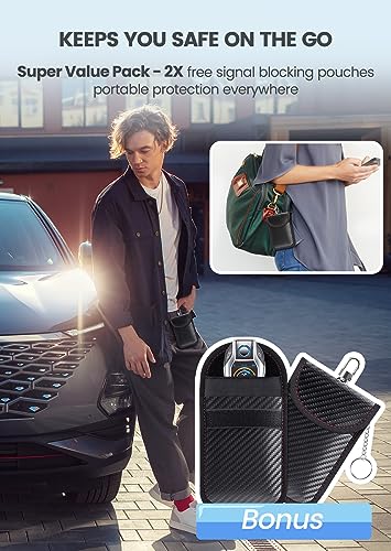 Samfolk Faraday Box for Car Keys with Signal Blocking Bags - Keyless Entry Car Key Safe Protector | Samfolk Faraday Bag