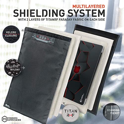 Mission Darkness RF Shielding Faraday Bag for Phone and Laptop Anti-Tracking Hacking Spying Mission Darkness EMF Reduc