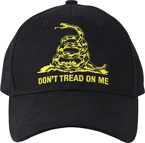 Rothco Don't Tread On Me Low Profile Cap - Black | Military Style | Mens Hat | Outdoor Wear | Comfortable Fit | One Size
