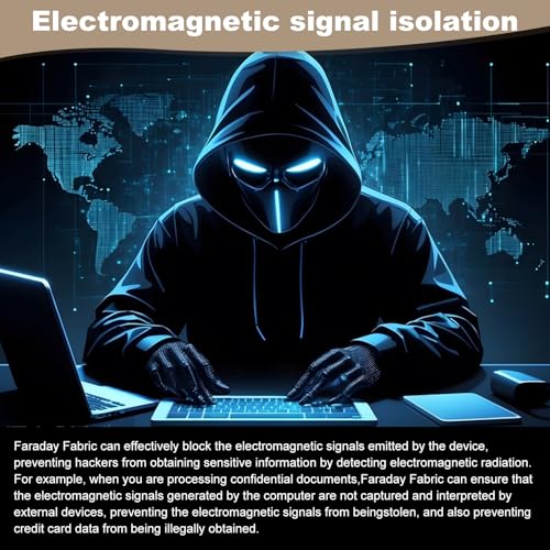 Faraday Fabric, 43"x236" Big 6 Yards Military Grade Protection Cloth with Bags and Tape for WiFi and GPS Usage