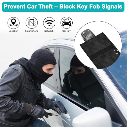 Faraday Bag Signal Blocking Phone Case (7.9 x |7 inches), Car Key/WiFi/RFID/GPS Signal Blocker (1 Pack) Black Signal B