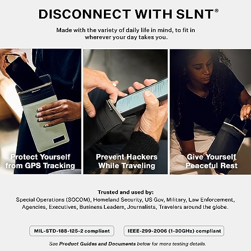 Silent Pocket SLNT Faraday Bag Smartphone Sleeve Weatherproof Nylon for iPhone Samsung Galaxy Most Phones - Privacy Sign