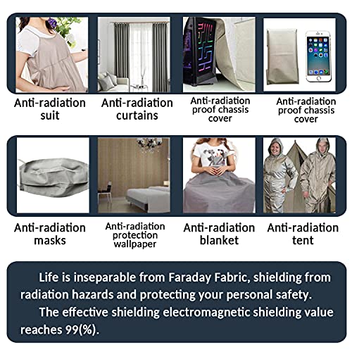 43" x 108" Faraday Fabric Military Grade Signal Blocking Cloth for Home RFID, Bluetooth, WiFi, GPS, 5G Protection