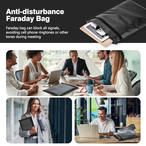 4 Pack Fireproof and Water Resistant Faraday Bags for Phones, Laptops & Tablets & Car Keys 4 Pack Large Fireproof and