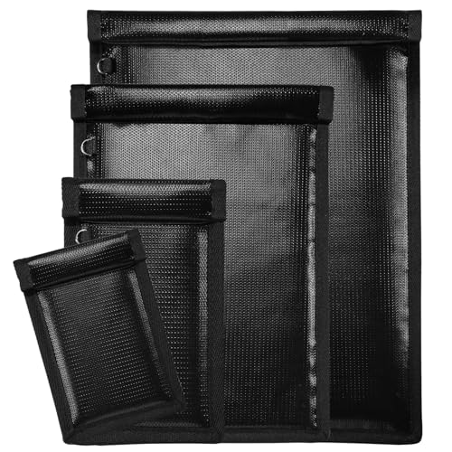 Faraday Bags 4 Pack EMP Proof Cage for Phones Tablets & Car Keys Faraday Bags 4 Pack RFID Signal Blocker Bag for Anti-