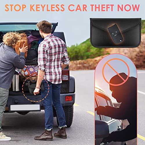 2 Pack Faraday Bags for Phone and Car Keys, Anti Theft Car Protection, Signal Blocking Key Pouch