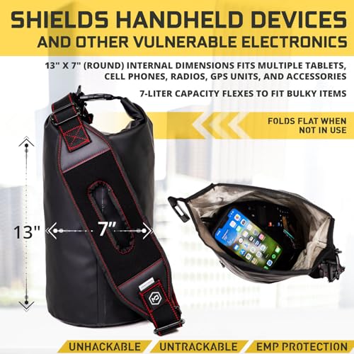 Mission Darkness Dry Shield Faraday Tote 7L - Signal Blocking Waterproof Bag for Electronic Device Security | Mission D